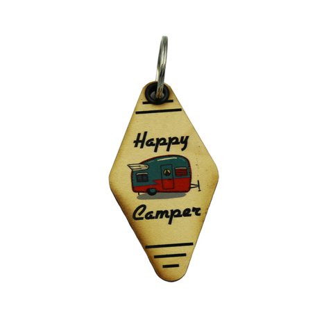 Vintage Keychain - Happy Camper