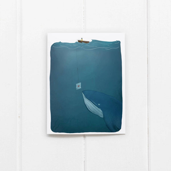 Love Note Whale Greeting Card